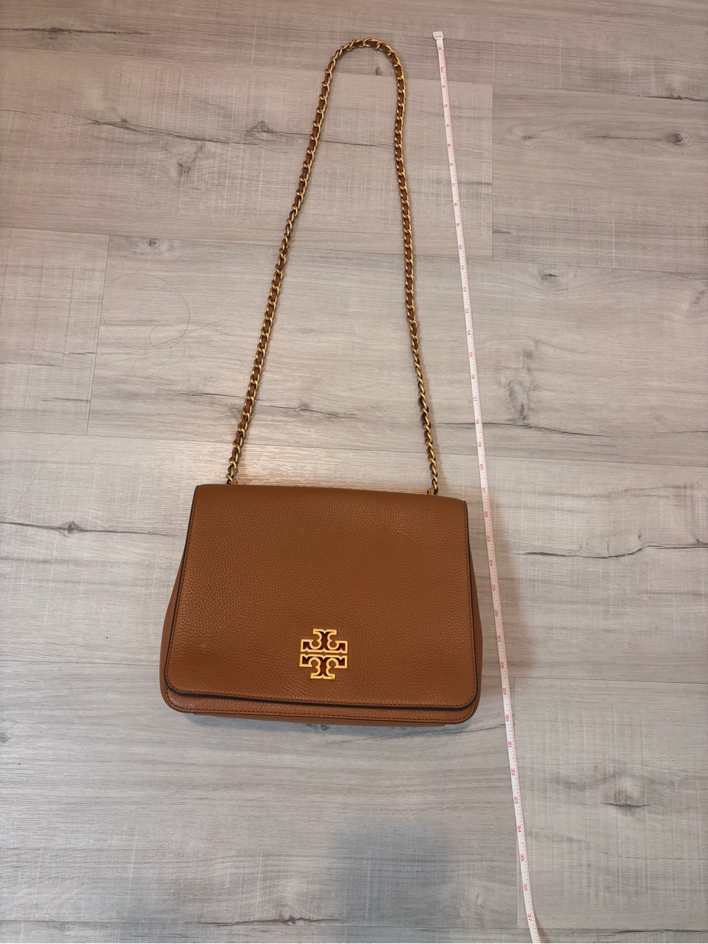 Tory Burch Brown Leather Chain-Shoulder Crossbody